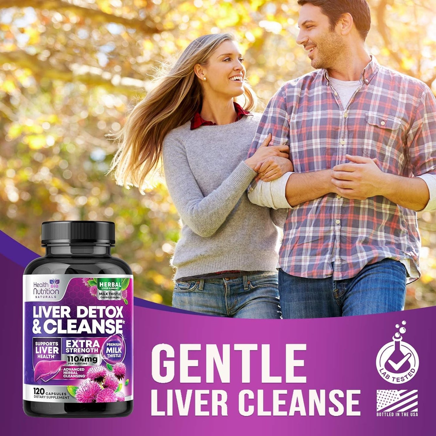 Organic Liver Cleanse Detox Supplement with Milk Thistle, Artichoke, Dandelion, Beet, Chicory Root, & Turmeric - Herbal Liver Support Formula for Overall Health - 120 Capsules