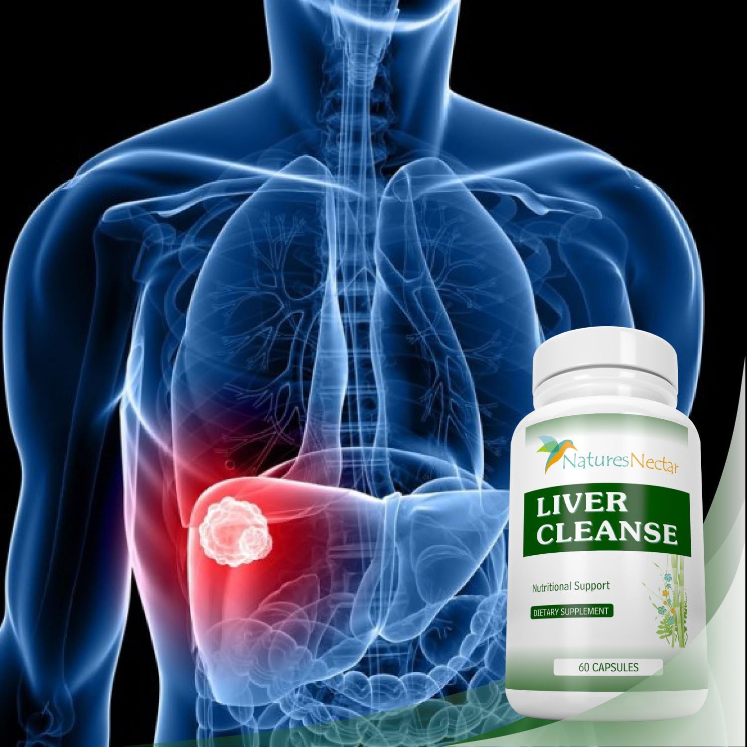 Organic Liver Cleanse & Detox Support Supplement - Natural Liver Detoxifier & Regenerator for Active and Fatty Liver - Grass Fed Liver Support Formula