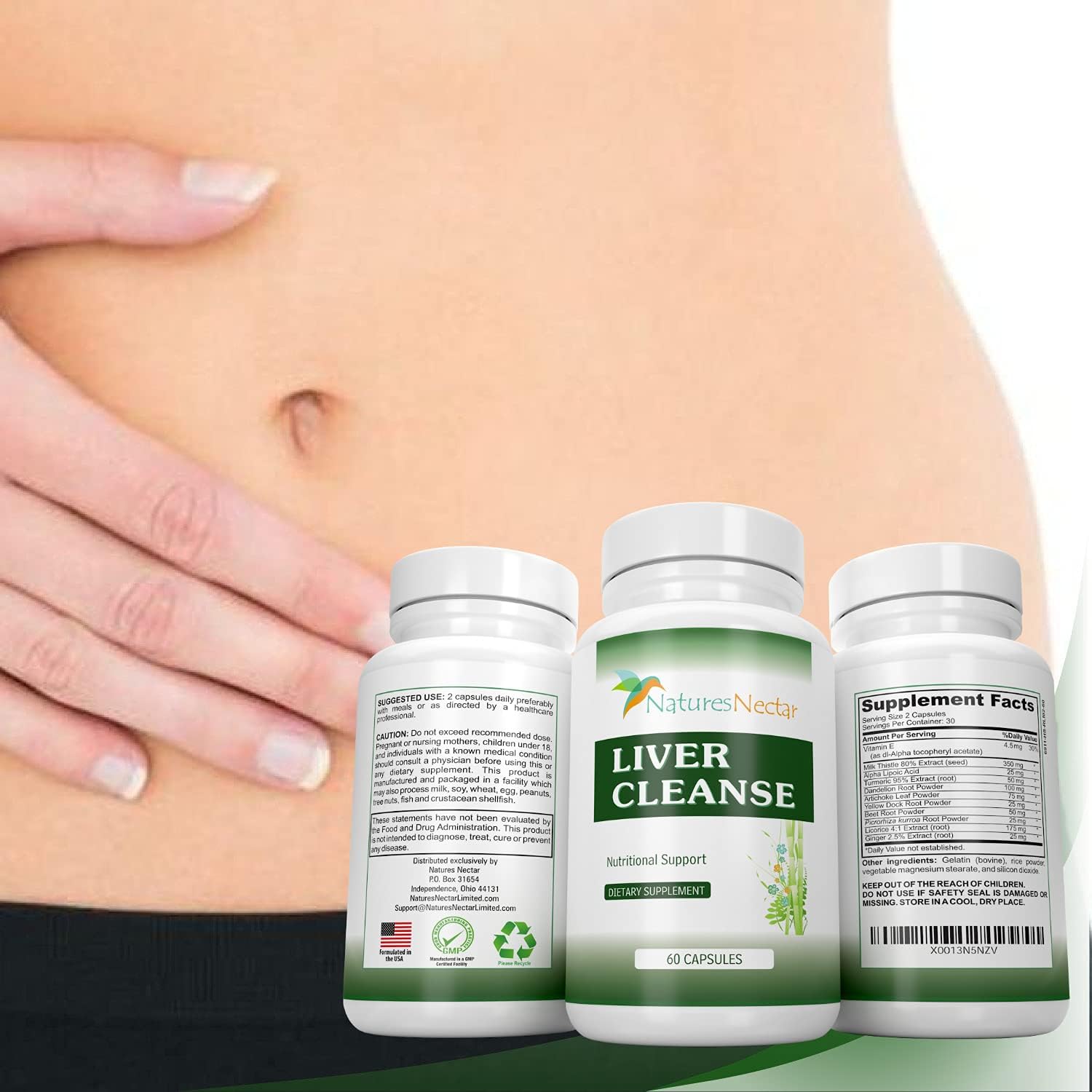 Organic Liver Cleanse & Detox Support Supplement - Natural Liver Detoxifier & Regenerator for Active and Fatty Liver - Grass Fed Liver Support Formula