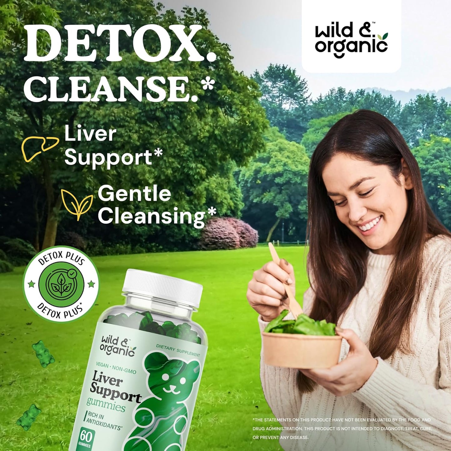Organic Liver Cleanse Gummies with Milk Thistle & Dandelion Root Extract - 60 Silymarin Gummies for Detox - Vegan & Non-GMO Herbal Supplement