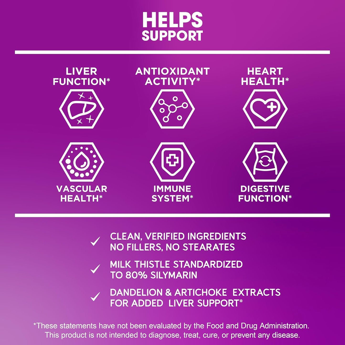 Organic Liver Cleanse Supplement with Milk Thistle, Dandelion, and Artichoke Extract - Vegan & Non-GMO - Herbal Liver Health Support - 60 Capsules