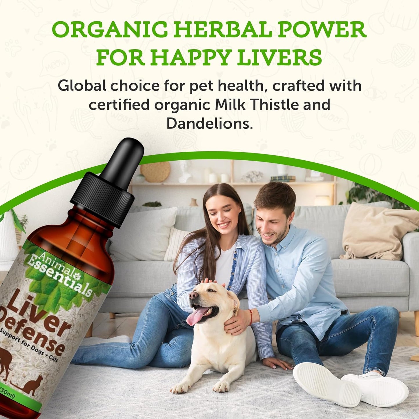 Organic Liver Defense Herbal Formula for Dogs & Cats, Maintains Healthy Liver Function, Sweet Taste, Veterinarian Recommended, 1 Fl Oz