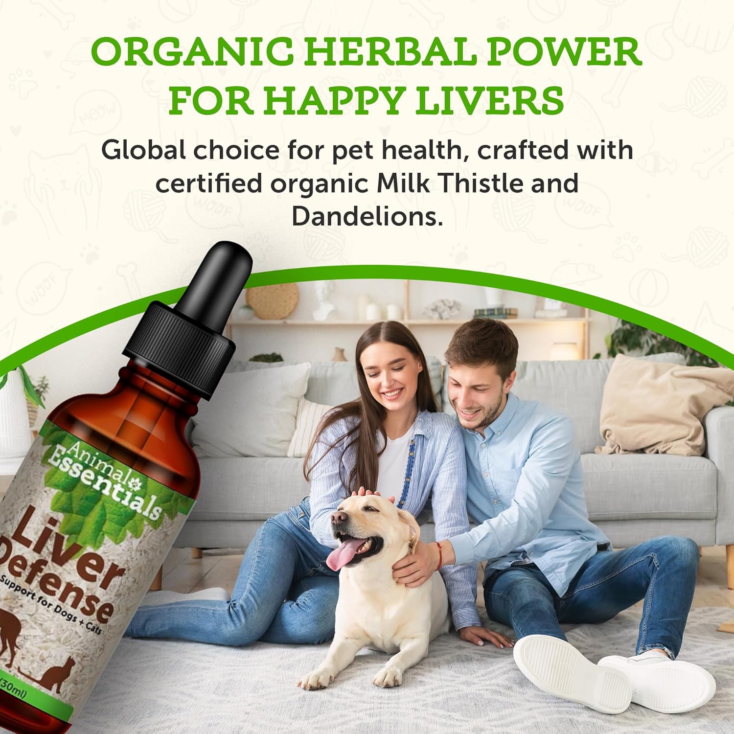 Organic Liver Defense Herbal Formula for Dogs & Cats, Maintains Healthy Liver Function, Sweet Taste, Veterinarian Recommended, 1 Fl Oz