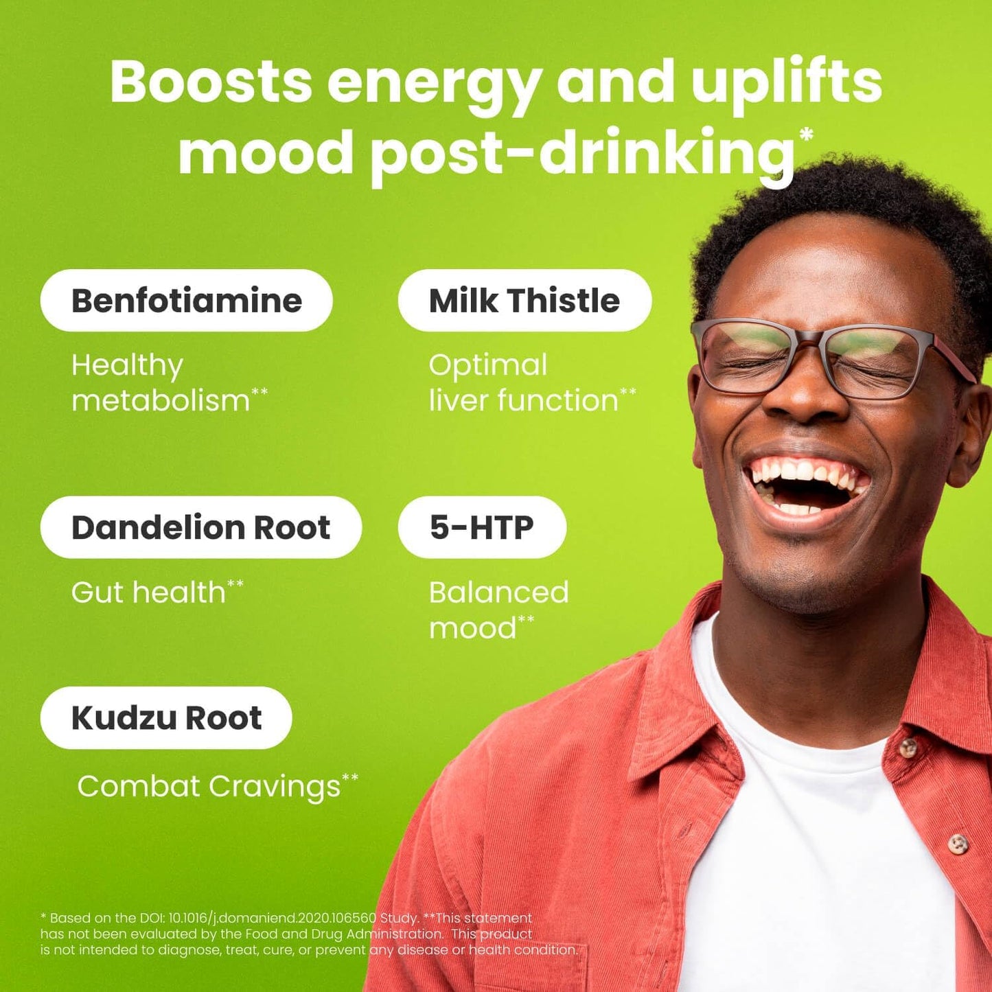 Organic Liver Detox & Craving Control Supplement with Milk Thistle, Dandelion Root, and 5HTP | Energy Support | Alcohol Alternative (80 Pills)
