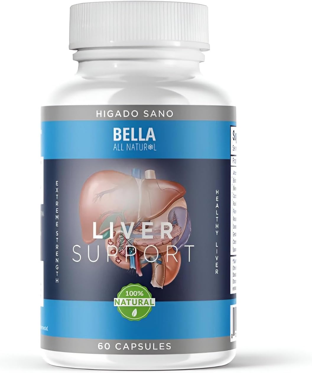 Organic Liver Support Capsules - Bella All Natural Formula for Detox & Health