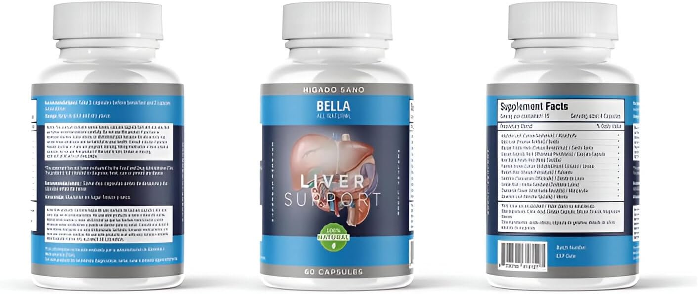 Organic Liver Support Capsules - Bella All Natural Formula for Detox & Health