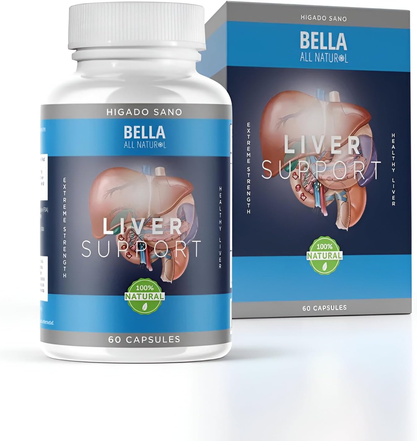 Organic Liver Support Capsules - Bella All Natural Formula for Detox & Health