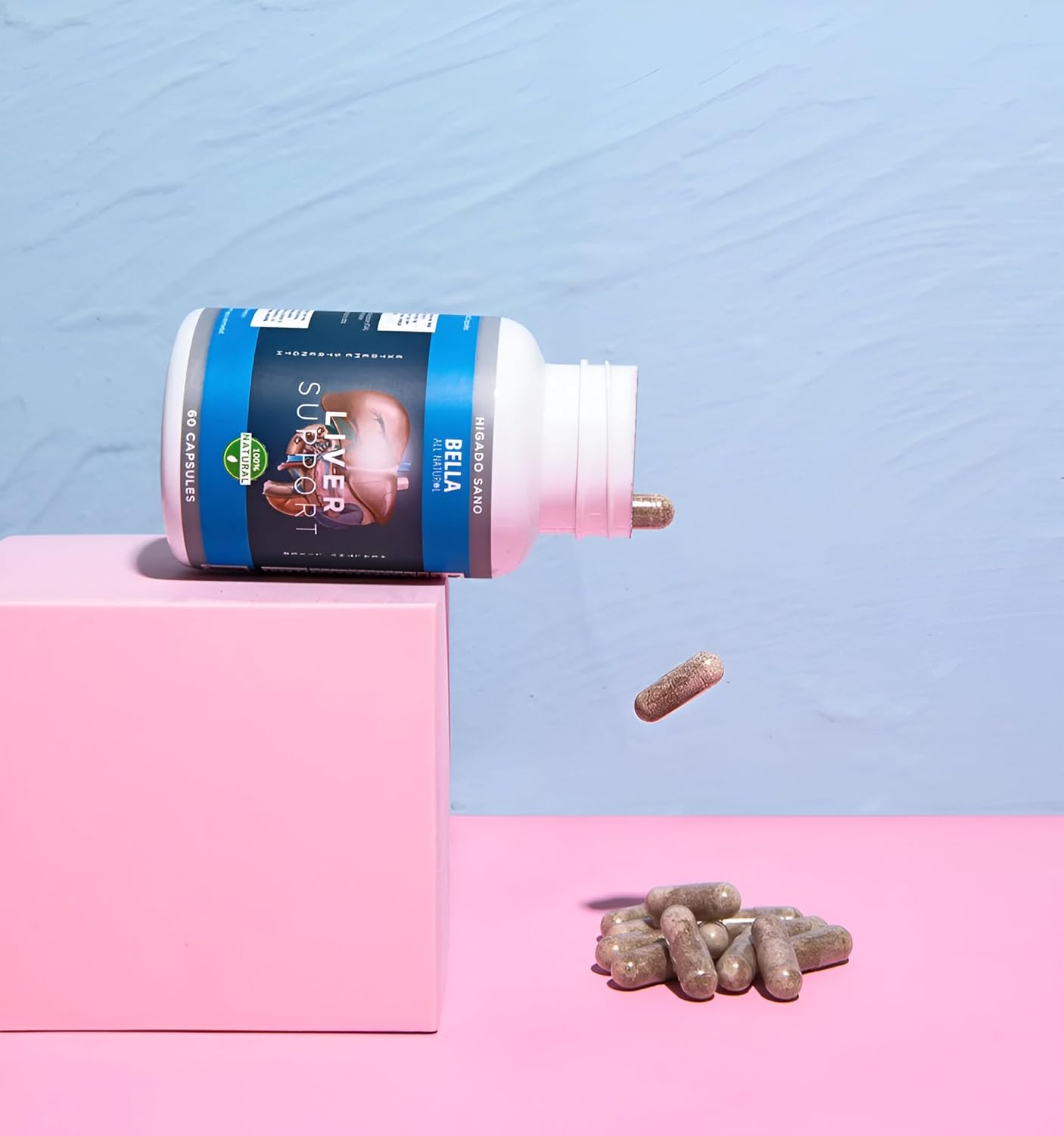 Organic Liver Support Capsules - Bella All Natural Formula for Detox & Health