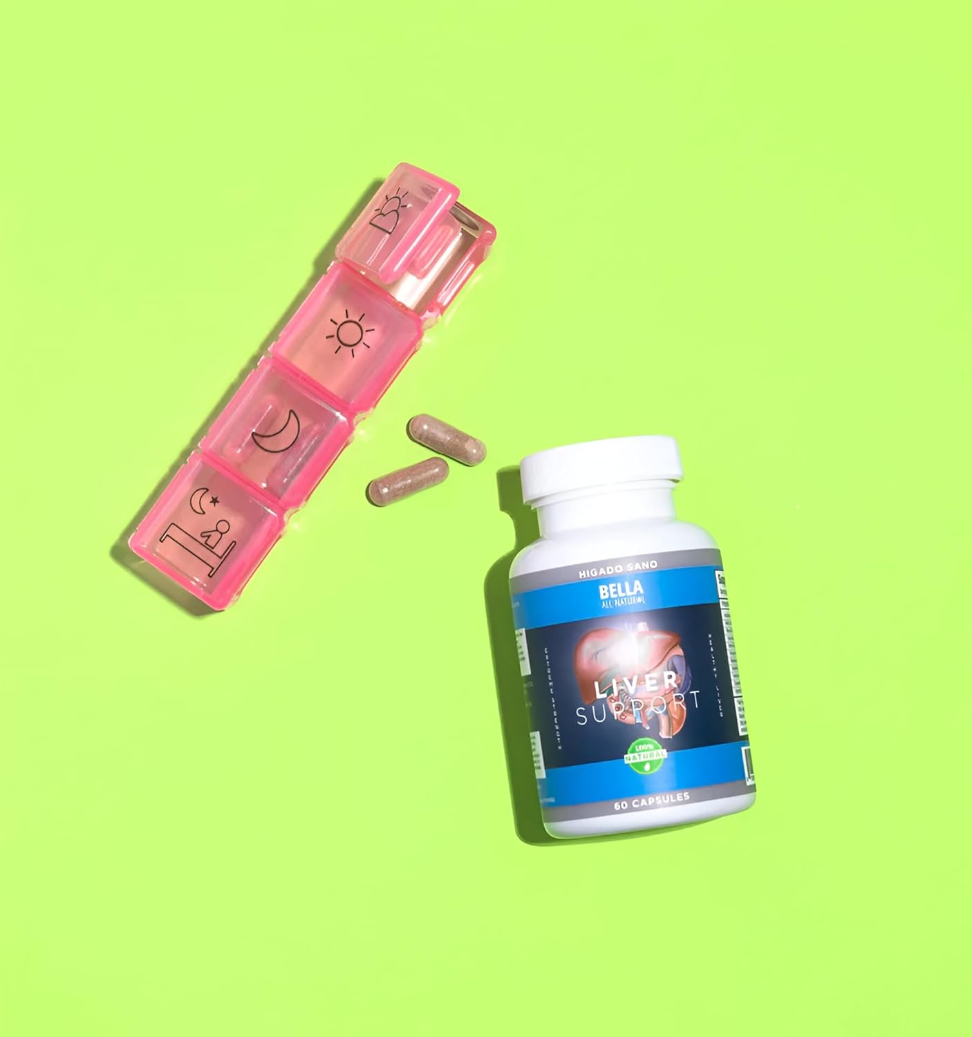 Organic Liver Support Capsules - Bella All Natural Formula for Detox & Health