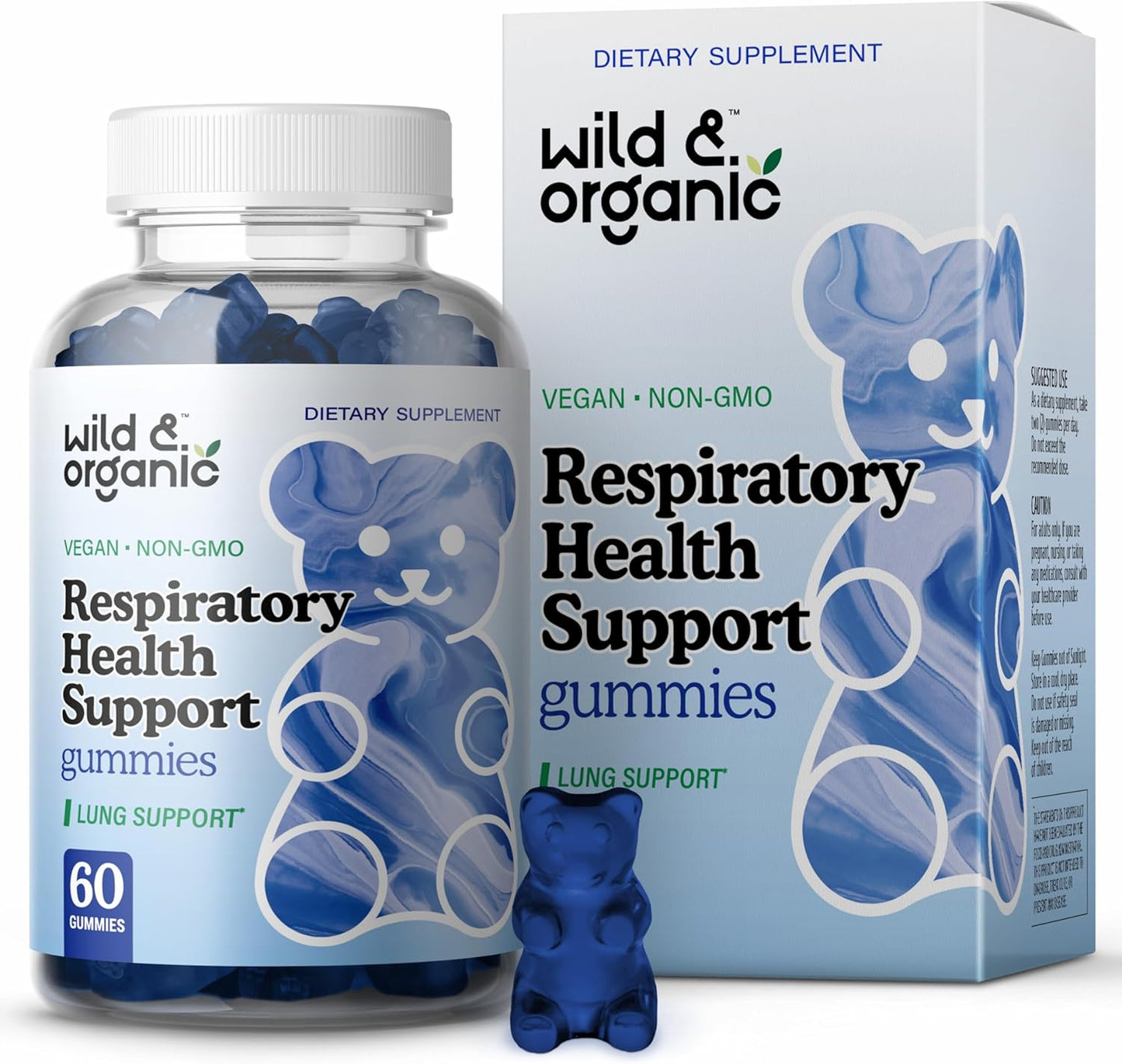 Organic Lung Cleanse Gummies - 1000mg Mullein & Mushroom Blend for Lungs - Vegan & Non-GMO - 60 Chews