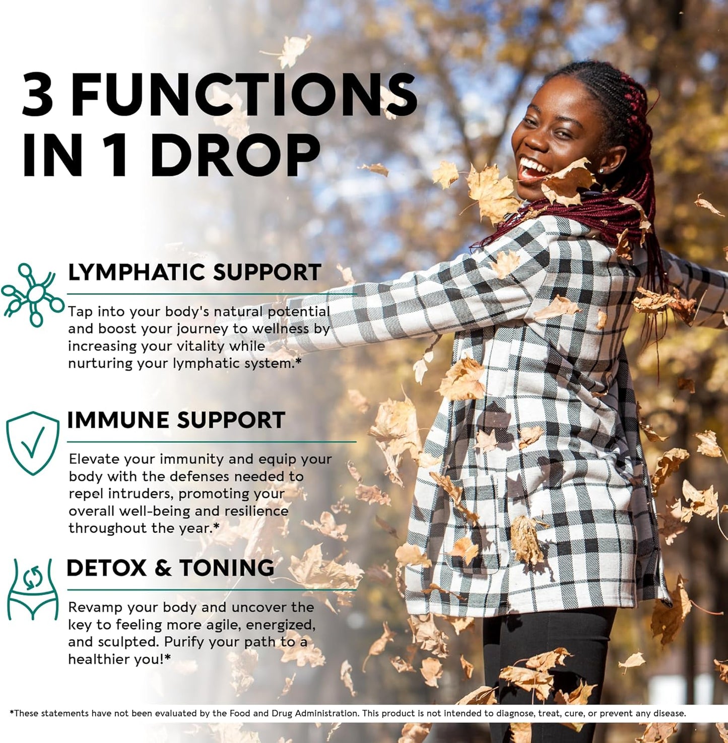 Organic Lymphatic Drainage Supplement with Echinacea, Elderberry, Dandelion, Rosehip - Made in USA - Immune Support, Cleanse & Detox - 2 Pack