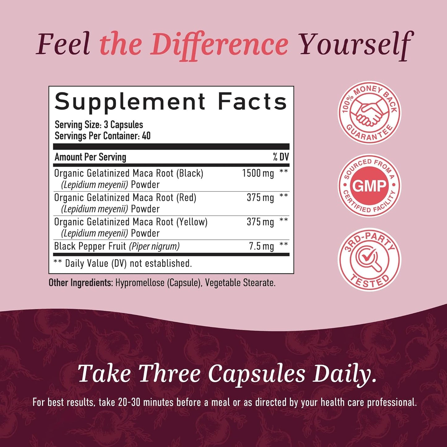 Organic Maca Root Capsules for Women | 2250MG Extra Strength Peruvian Maca Blend | Supports Energy & Hormone Balance | 120 Ct