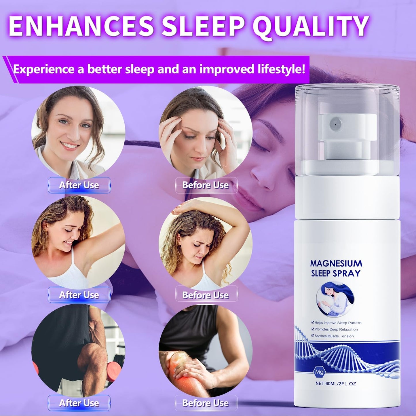 Organic Magnesium Oil Spray for Skin, Feet, Sleep & Relaxation - Pure Natural Formula with Easy Absorption - Non-Toxic Formula without Harmful Minerals
