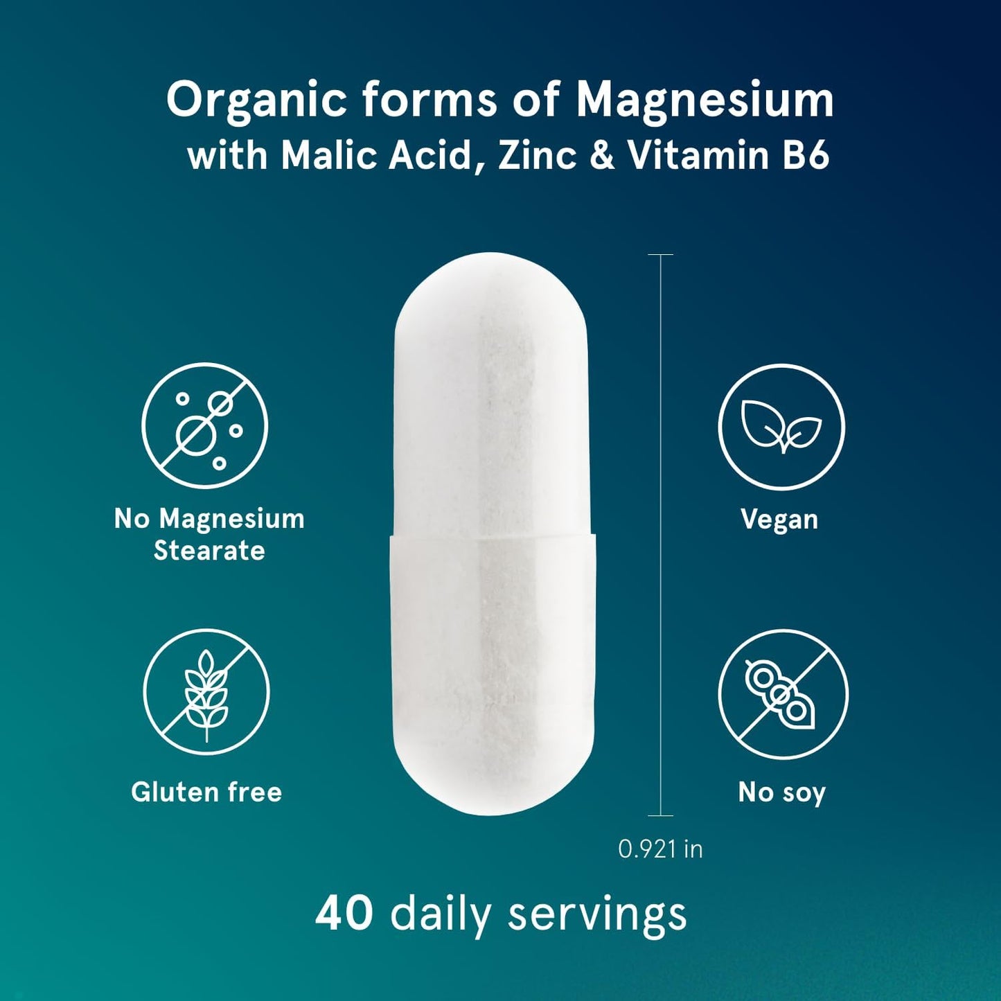 Organic Magnesium Zinc Supplement - 300mg - 120 Vegan Capsules - High Absorption M3 Complex for Sleep, Immune Support, Energy - Muscle Recovery & Relaxation - Zinc & Vitamin B6