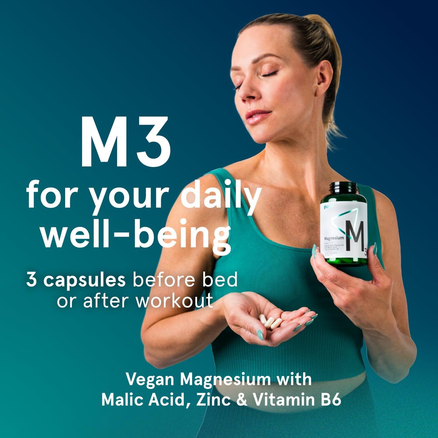 Organic Magnesium Zinc Supplement - 300mg - 120 Vegan Capsules - High Absorption M3 Complex for Sleep, Immune Support, Energy - Muscle Recovery & Relaxation - Zinc & Vitamin B6