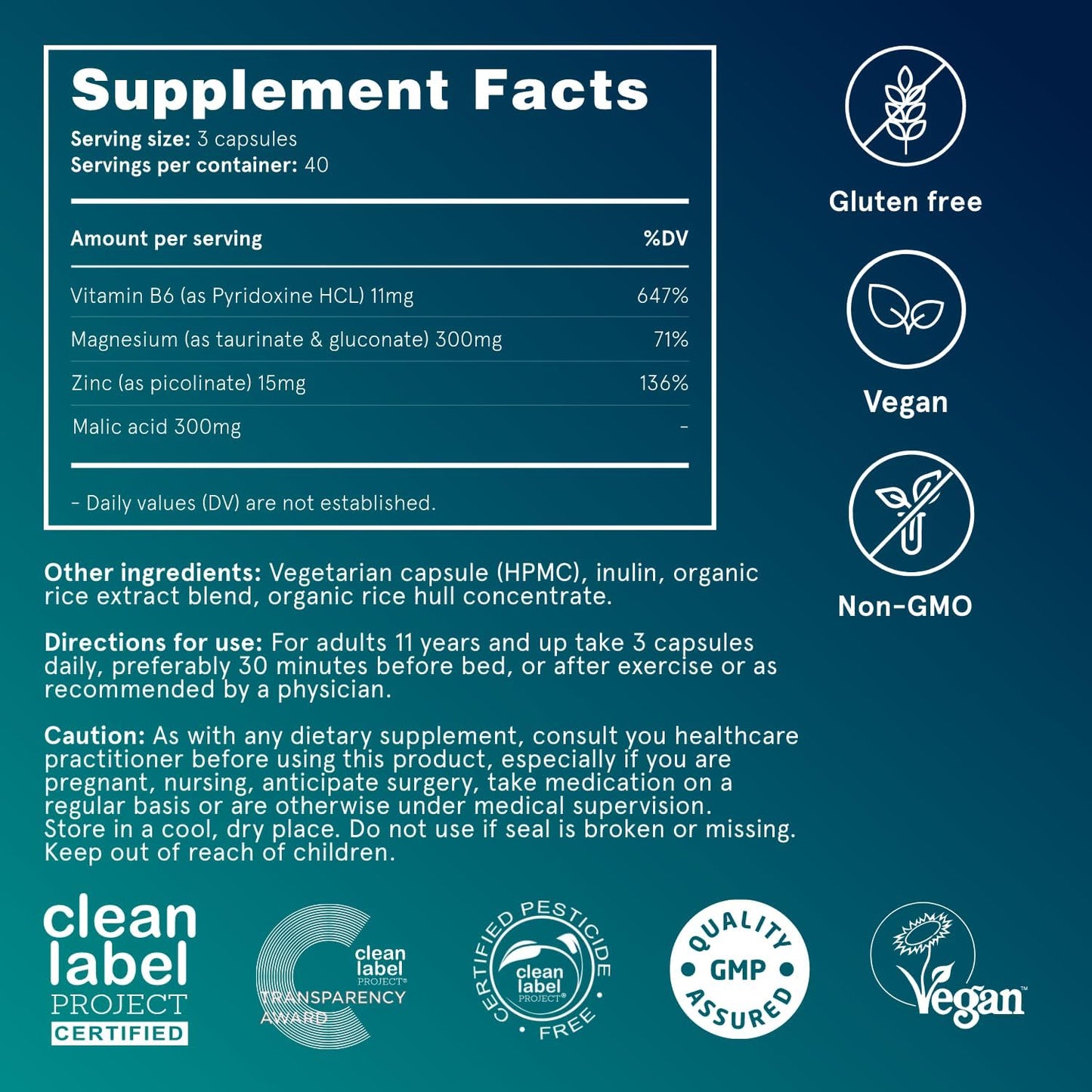 Organic Magnesium Zinc Supplement - 300mg - 120 Vegan Capsules - High Absorption M3 Complex for Sleep, Immune Support, Energy - Muscle Recovery & Relaxation - Zinc & Vitamin B6