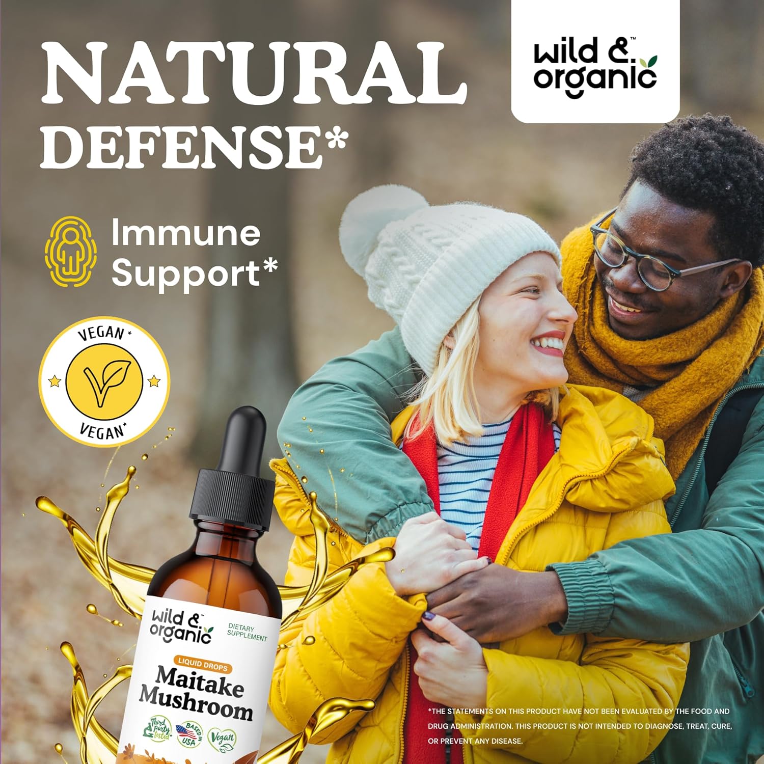 Organic Maitake Mushroom and Immune Boost Tincture Bundle - 2 fl oz Each