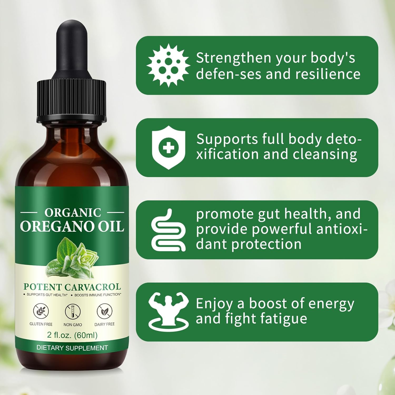 Organic Mariayu Oregano Oil for Immune Support and Improved Blood Circulation - 2 fl oz