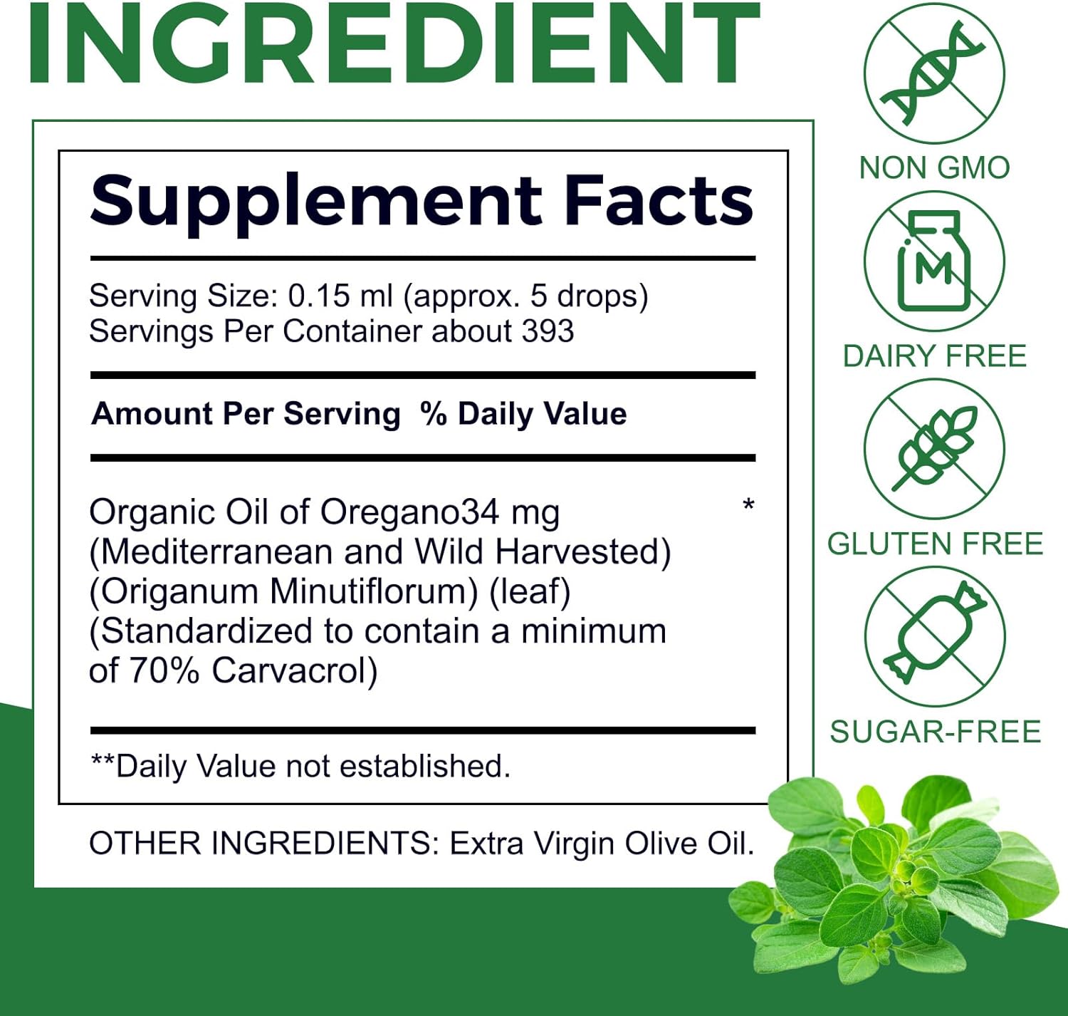 Organic Mariayu Oregano Oil for Immune Support and Improved Blood Circulation - 2 fl oz