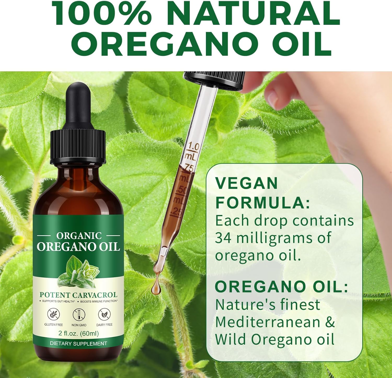 Organic Mariayu Oregano Oil for Immune Support and Improved Blood Circulation - 2 fl oz