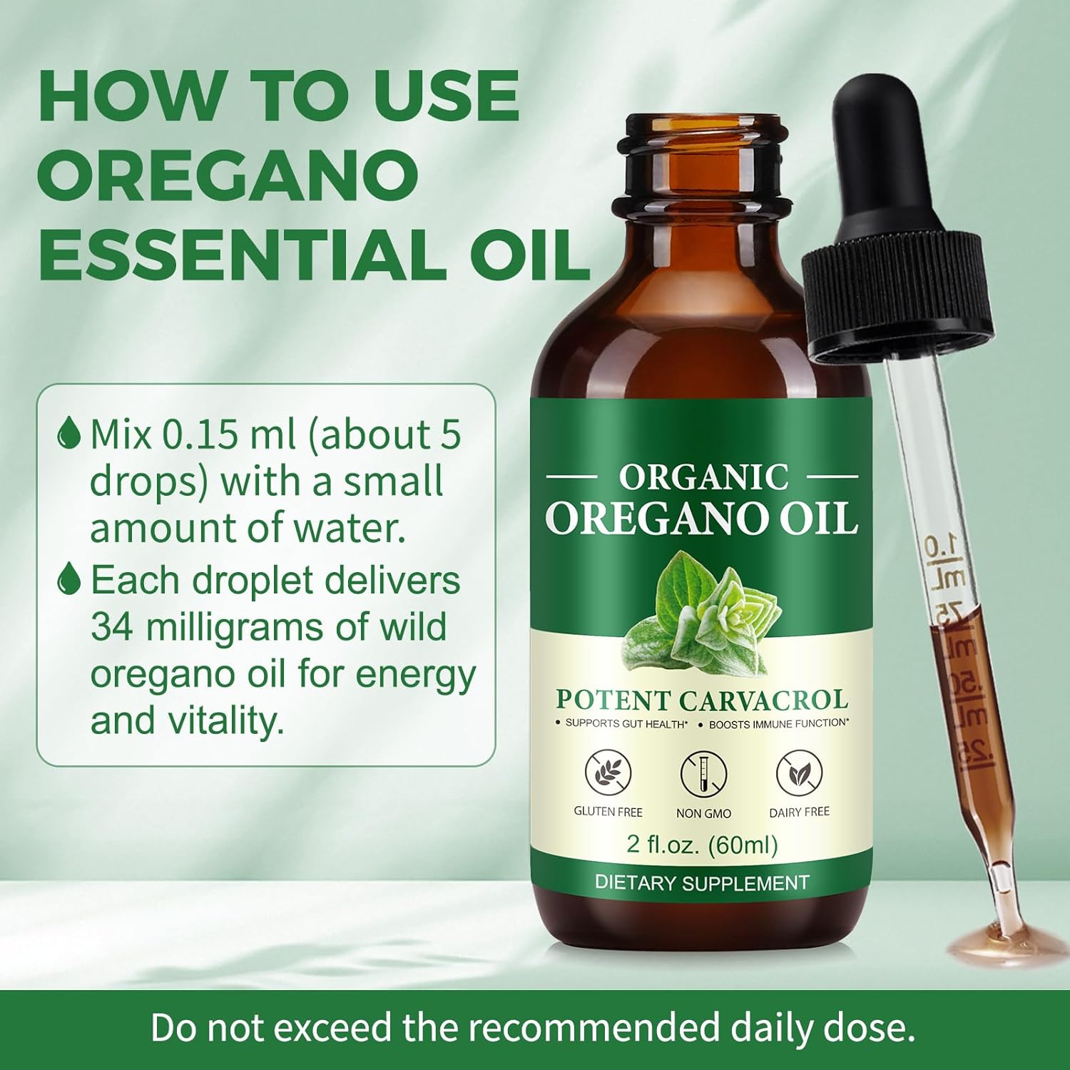 Organic Mariayu Oregano Oil for Immune Support and Improved Blood Circulation - 2 fl oz