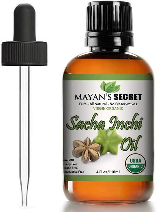 Organic Mayan Sacha Inchi Oil - USDA Certified Omega-3-6-9 Supplement