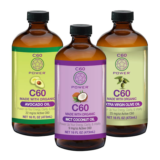 Organic MCT Coconut Oil, Avocado Oil, and Olive Oil Kit - The Executive C60 Power Set