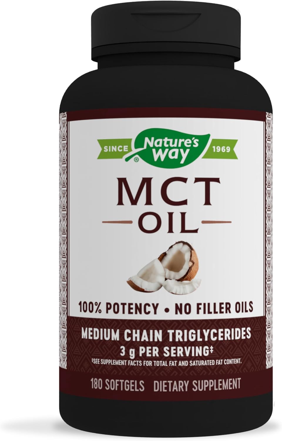 Organic MCT Oil Softgels from Coconuts - Brain and Body Fuel, Keto and Paleo Friendly - 180 Count