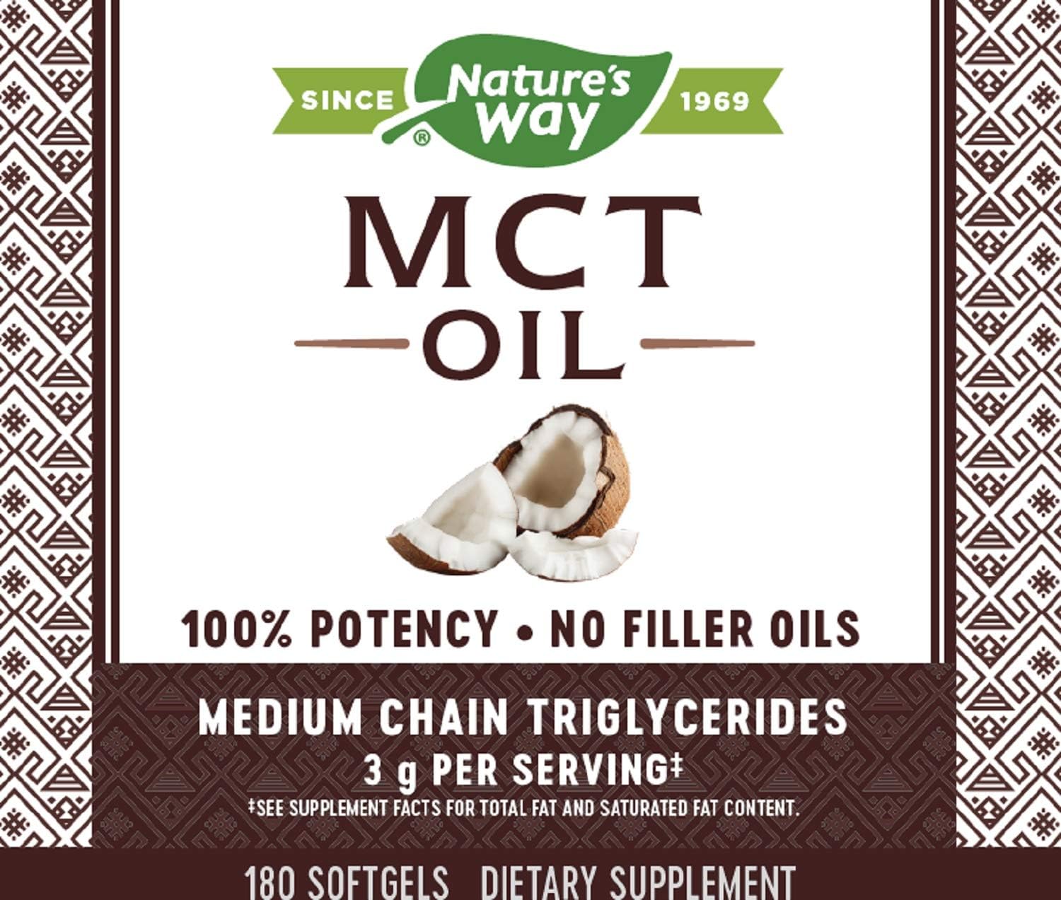 Organic MCT Oil Softgels from Coconuts - Brain and Body Fuel, Keto and Paleo Friendly - 180 Count