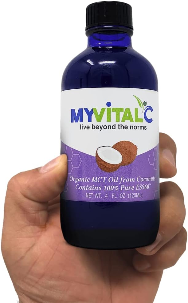Organic MCT Oil with Pure ESS60 Antioxidant - Boost Anti-Aging & Energy - 120ML