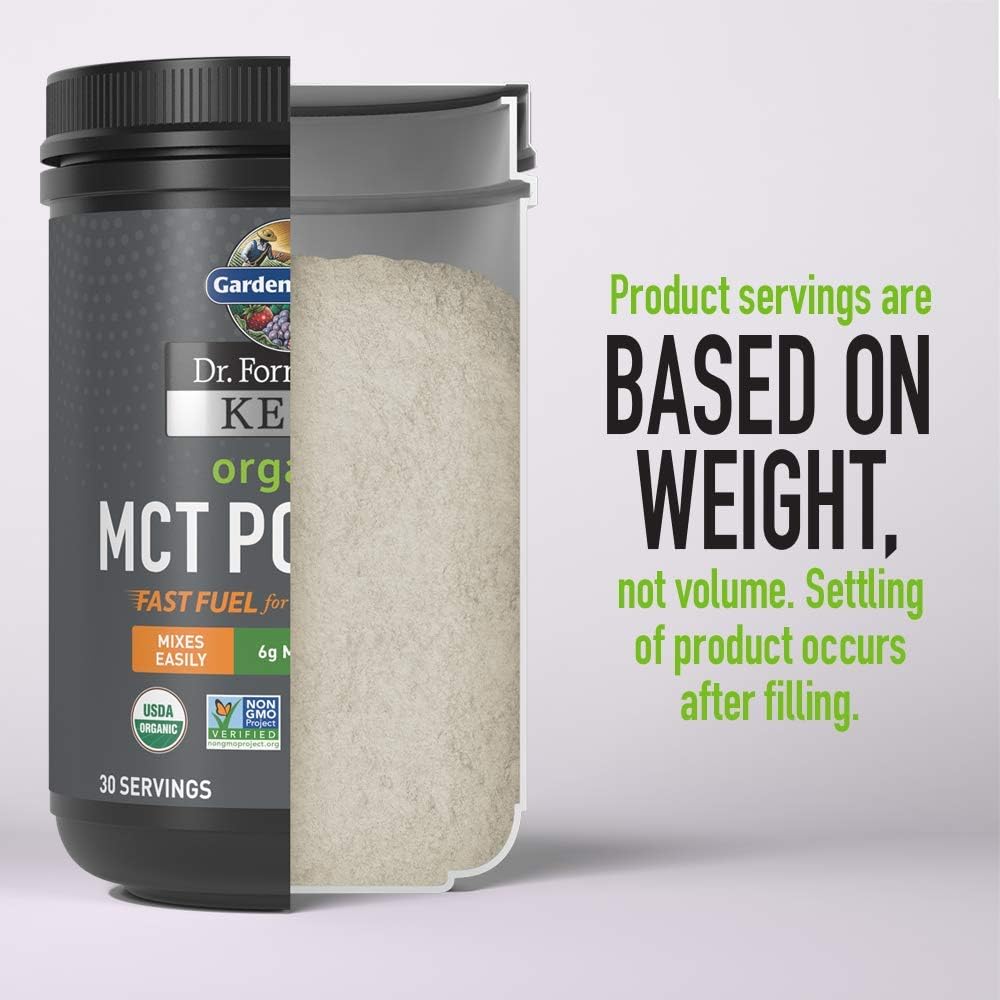 Organic MCT Powder with Probiotics & Fiber - 30 Servings, 6g MCTs from Coconuts, Certified Organic & Vegan