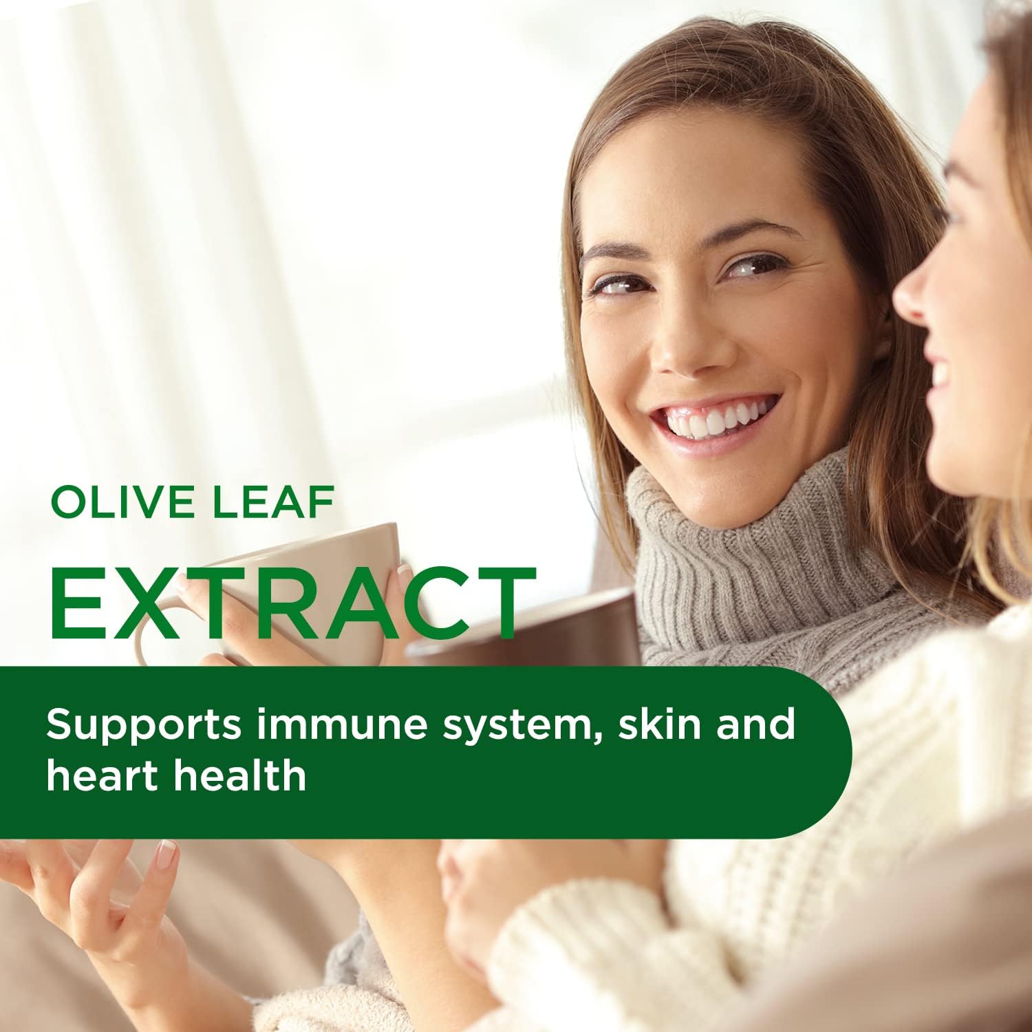 Organic Mediterranean Olive Leaf Extract Capsules - 500mg, Vegan & Gluten-Free - Promotes Skin, Immune, and Heart Health - 60 Capsules