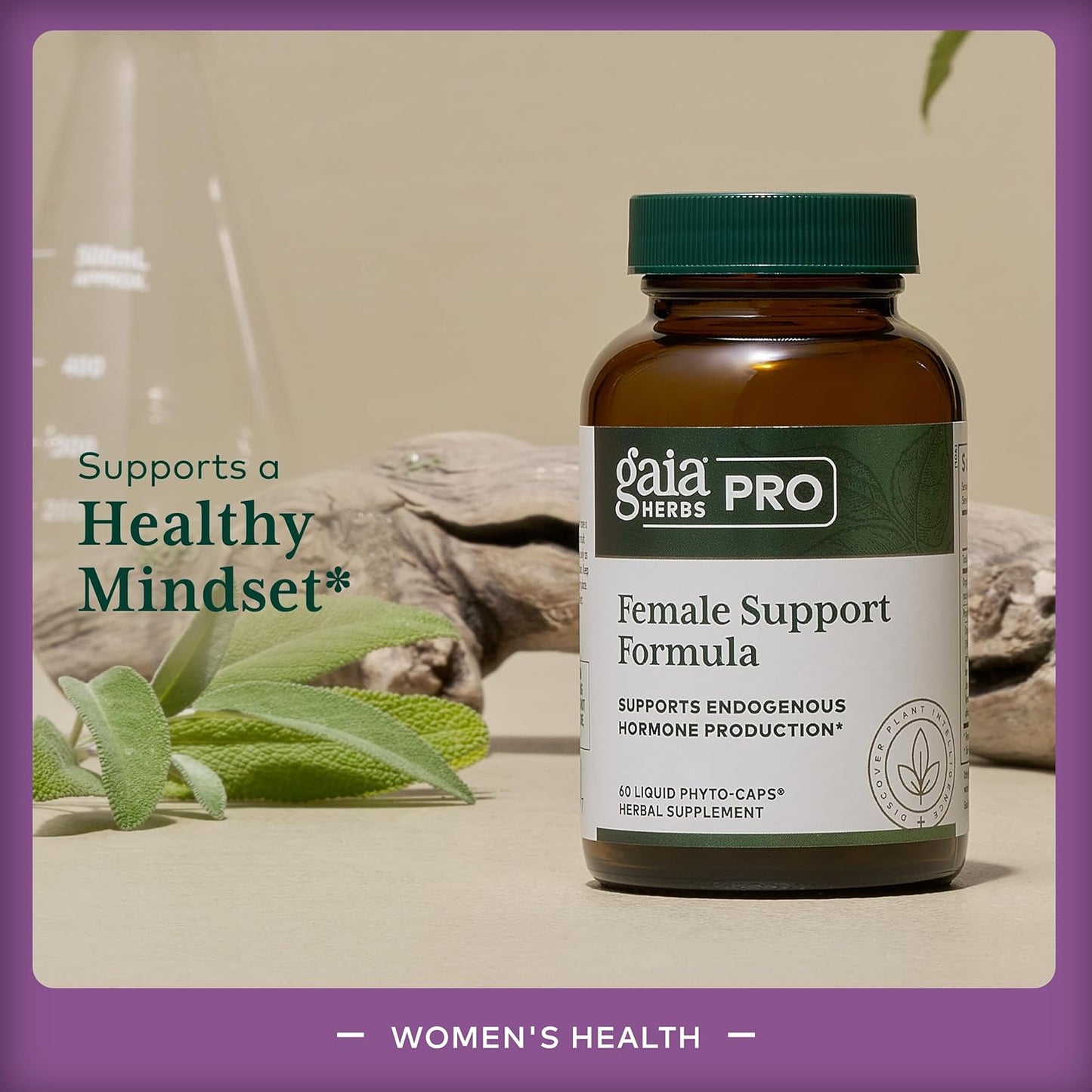 Organic Menopause Supplement for Women - Hormone Balance with Vitex, Black Cohosh, St. John’s Wort - 60 Liquid Capsules