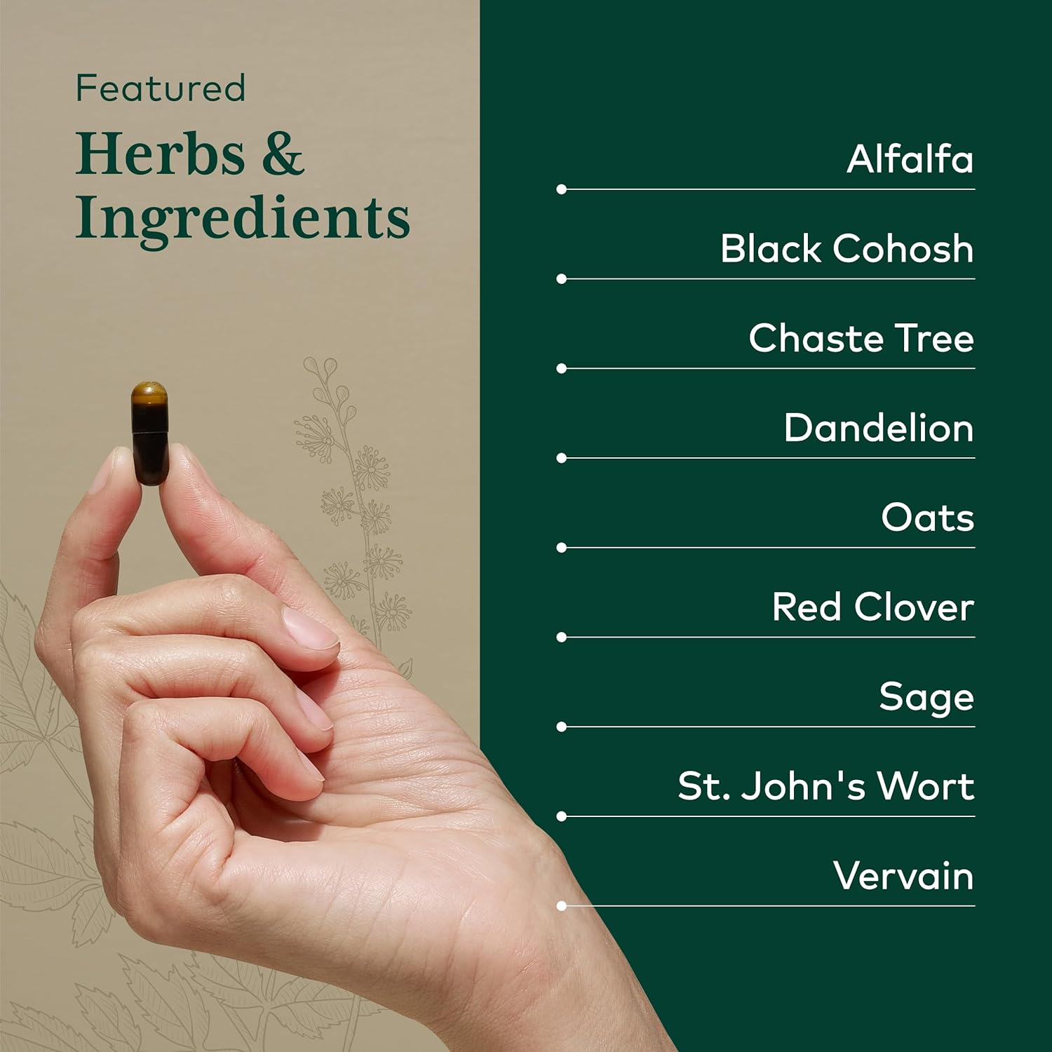 Organic Menopause Supplement for Women - Hormone Balance with Vitex, Black Cohosh, St. John’s Wort - 60 Liquid Capsules