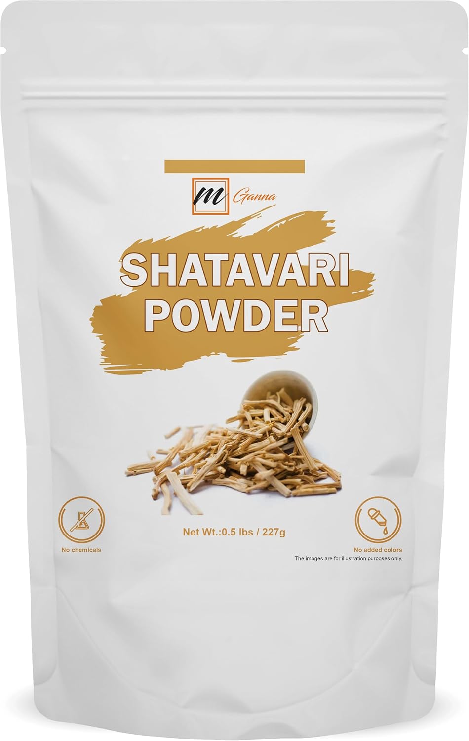 Organic mGanna Shatavari Powder for Healthy Skin, Hair, and Wellness - 0.5 lbs / 227 g
