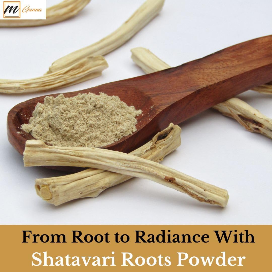 Organic mGanna Shatavari Powder for Healthy Skin, Hair, and Wellness - 0.5 lbs / 227 g