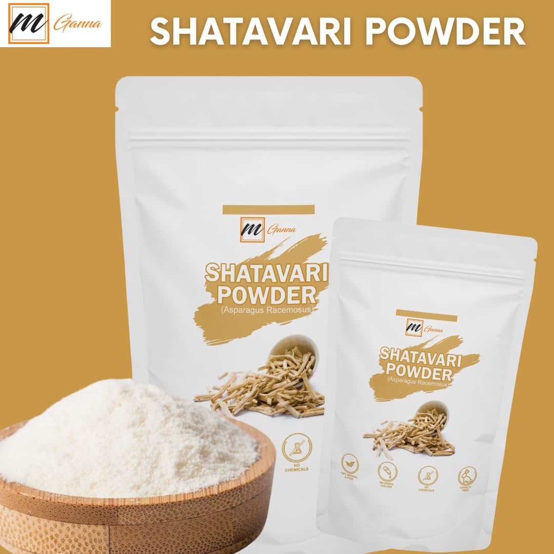Organic mGanna Shatavari Powder for Healthy Skin, Hair, and Wellness - 0.5 lbs / 227 g