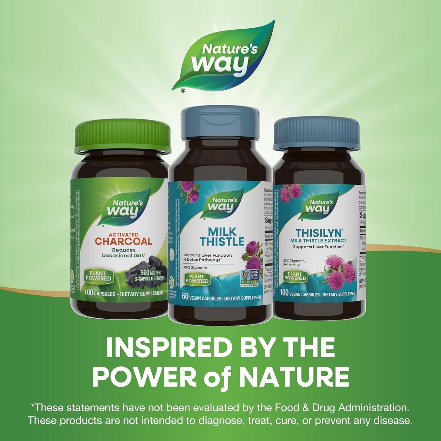 Organic Milk Thistle Capsules - Liver Support & Detox, 175mg Silymarin, Vegan, 60ct