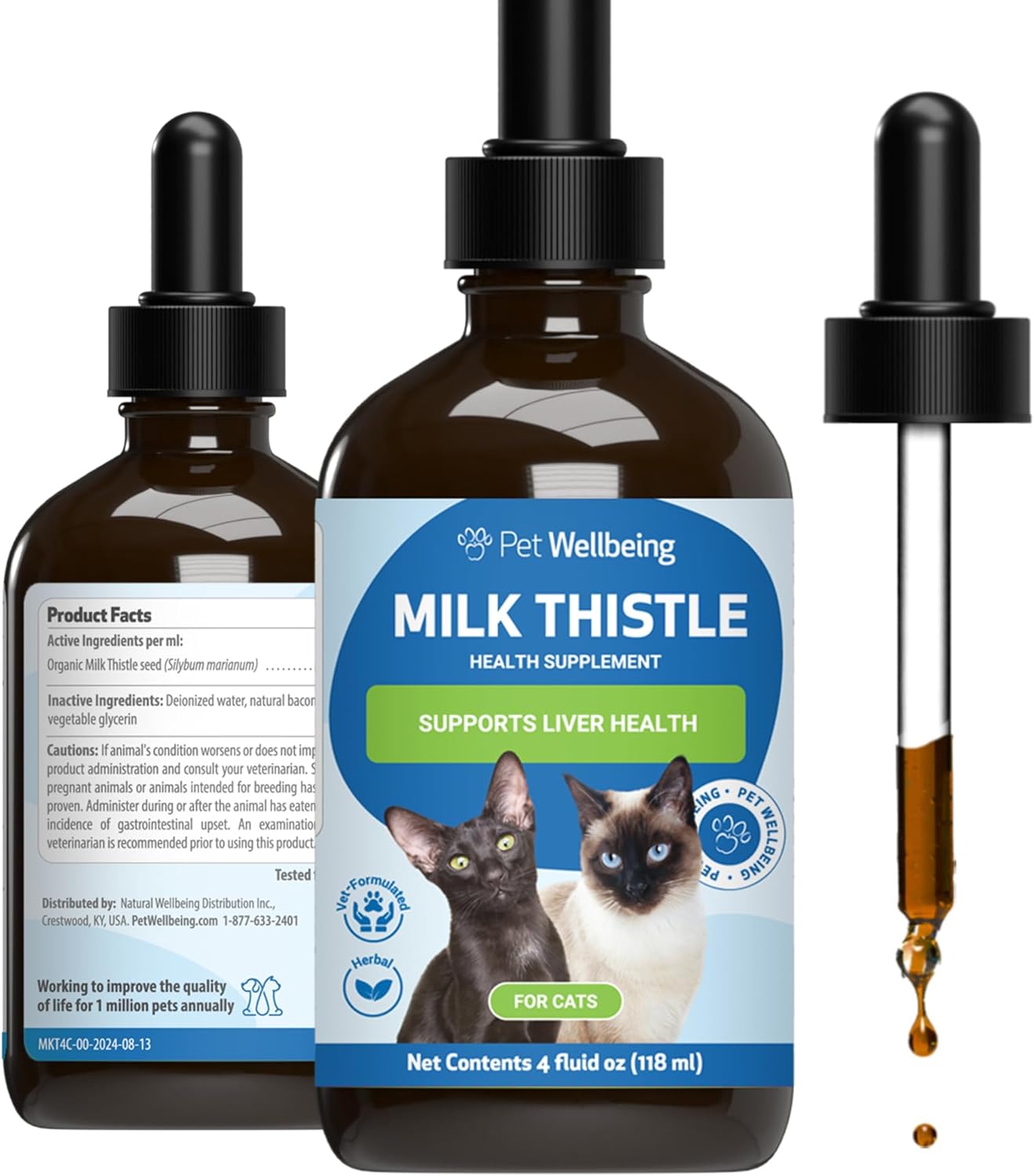 Organic Milk Thistle for Cats - Supports Liver Health, Healthy Detox, Antioxidants - Herbal Supplement for Liver Cell Support - 4 oz