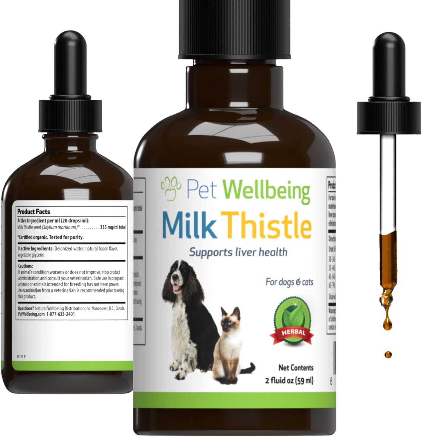 Organic Milk Thistle for Dogs - Supports Liver Health and Detoxification - Herbal Supplement 2 oz