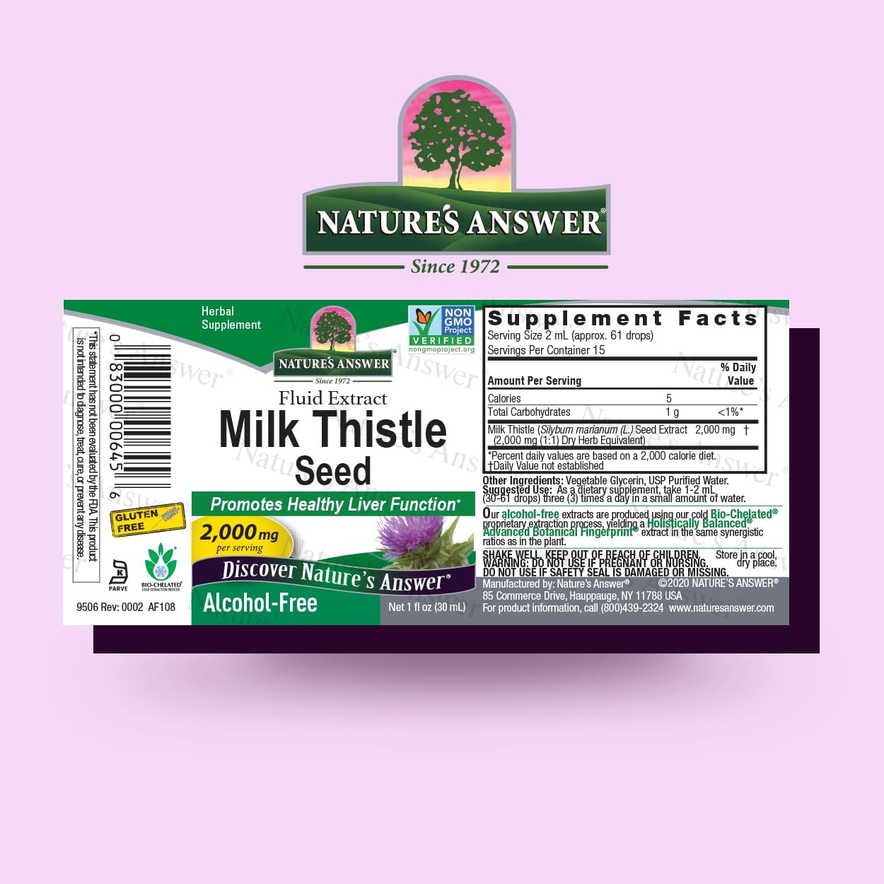 Organic Milk Thistle Liquid Extract 2000mg - Liver Support Supplement - Non-GMO, Kosher, Gluten-Free - 2 Pack of 1oz Bottles