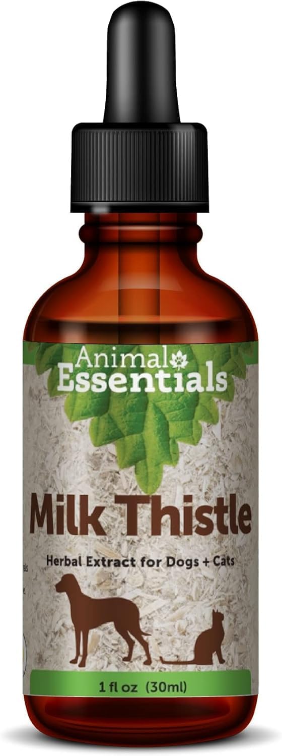 Organic Milk Thistle Liver Support Supplement for Dogs & Cats - Herbal Extract Drops for Liver Health - 1 FL Oz