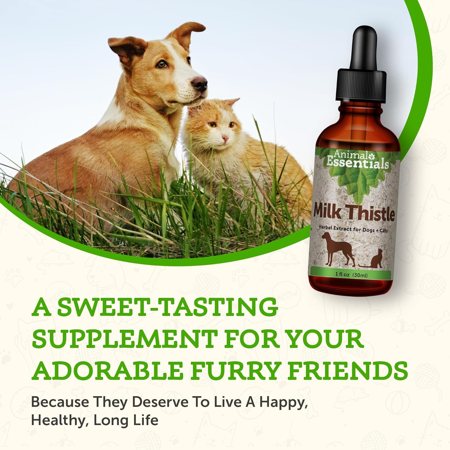 Organic Milk Thistle Liver Support Supplement for Dogs & Cats - Herbal Extract Drops for Liver Health - 1 FL Oz