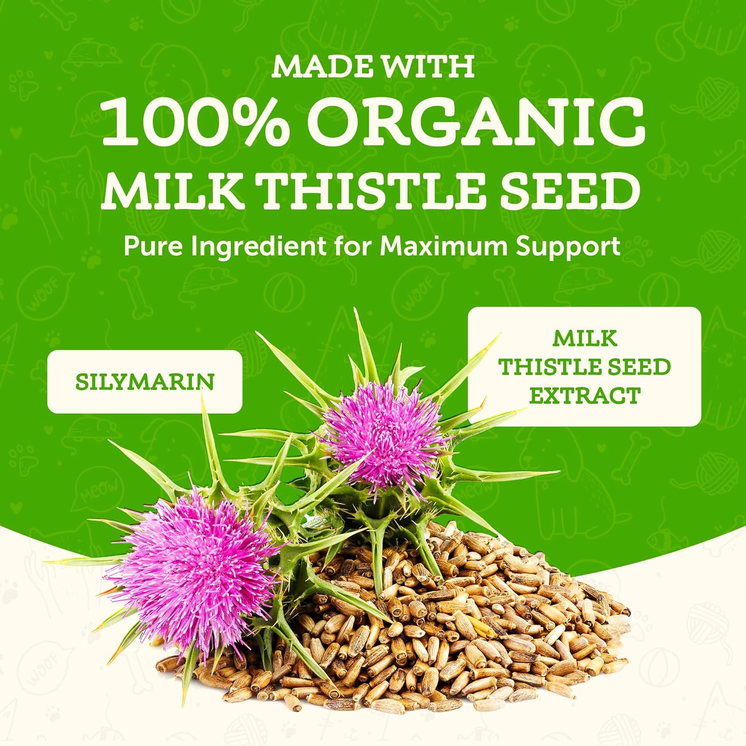 Organic Milk Thistle Liver Support Supplement for Dogs & Cats - Herbal Extract Drops for Liver Health - 1 FL Oz