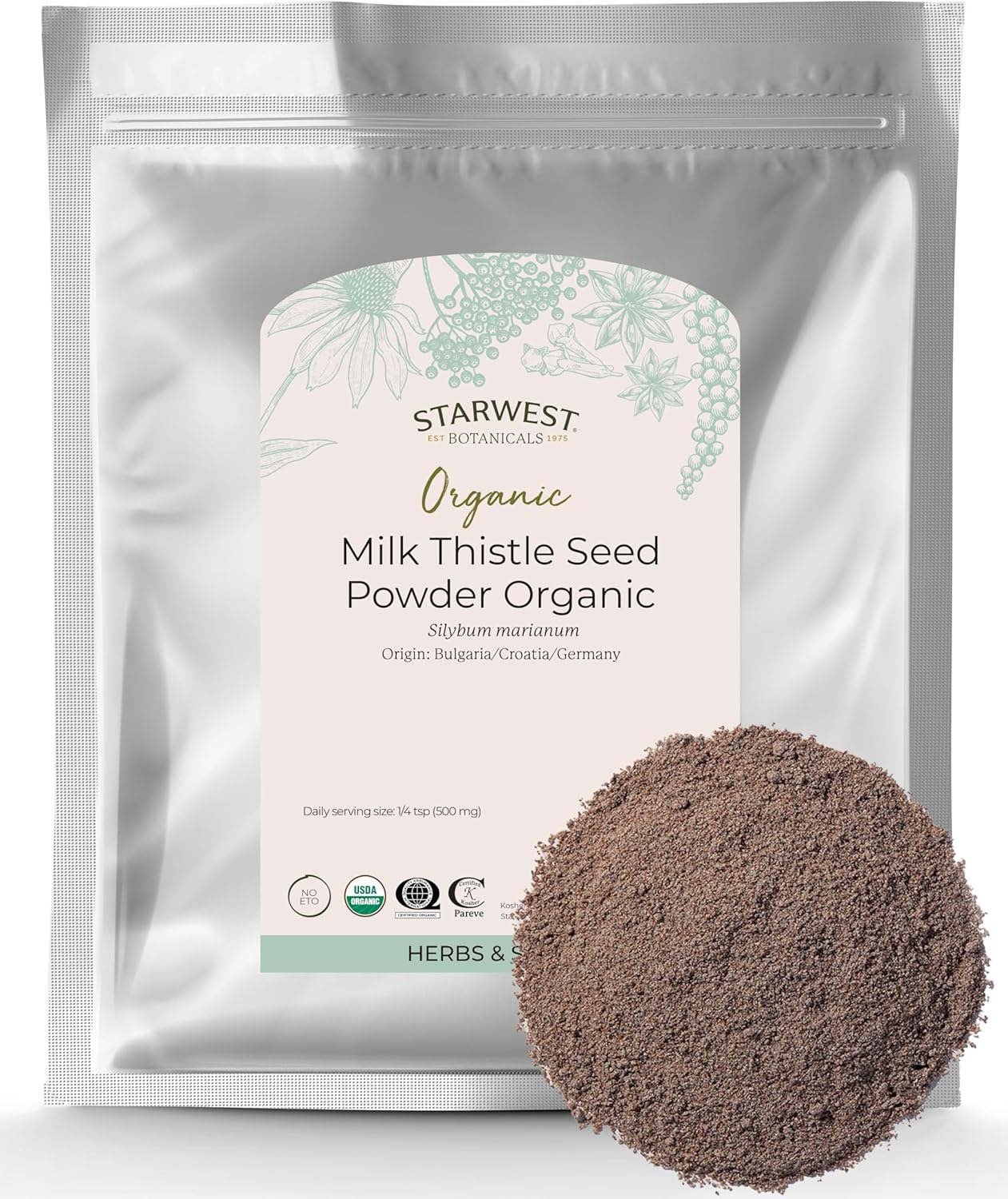 Organic Milk Thistle Seed Powder - 1lb by Starwest Botanicals