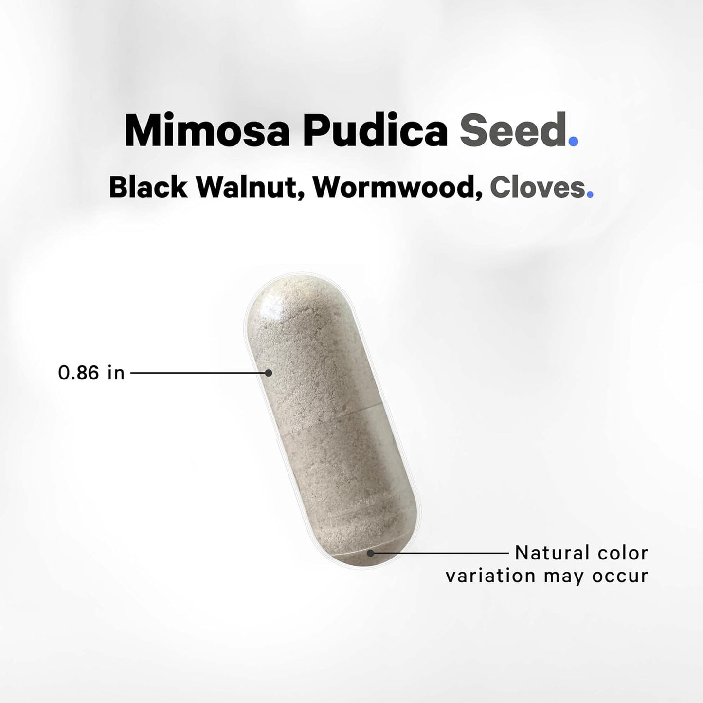 Organic Mimosa Pudica Seed Capsules with Black Walnut, Cloves, Vidanga, Neem, BioPerine - Sensitive Plant Pills - Non-GMO & Vegan - 120 Capsules
