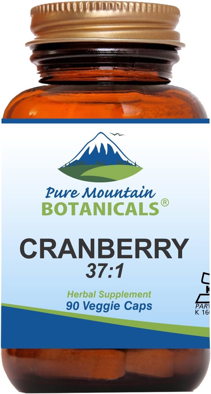 Organic Mountain Cranberry Capsules with 400mg Concentrate Extract - Kosher Vegan Supplement