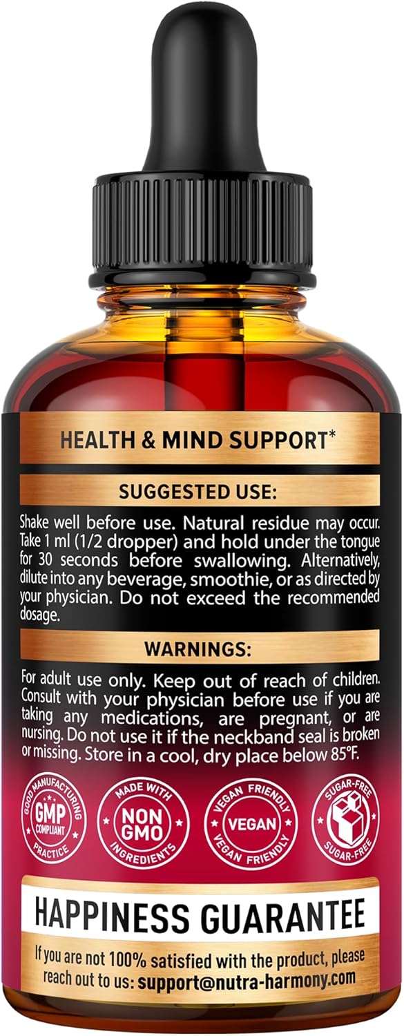 Organic Mullein and Vitamin B12 Drops by NUTRAHARMONY - Natural Immune Support Supplement