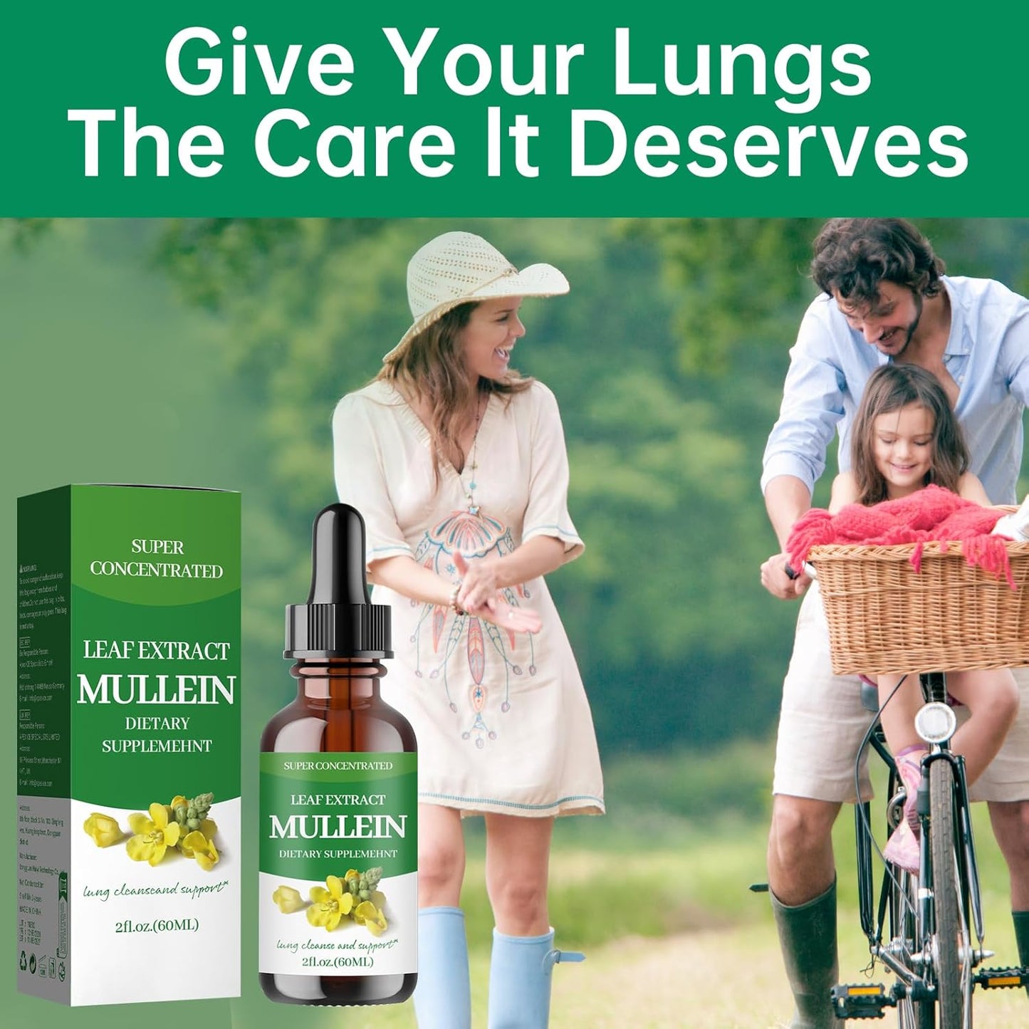 Organic Mullein Leaf Extract Drops for Lung Support - Natural Tincture Supplement for Adults - Non-GMO, Vegetarian - 2 Pack