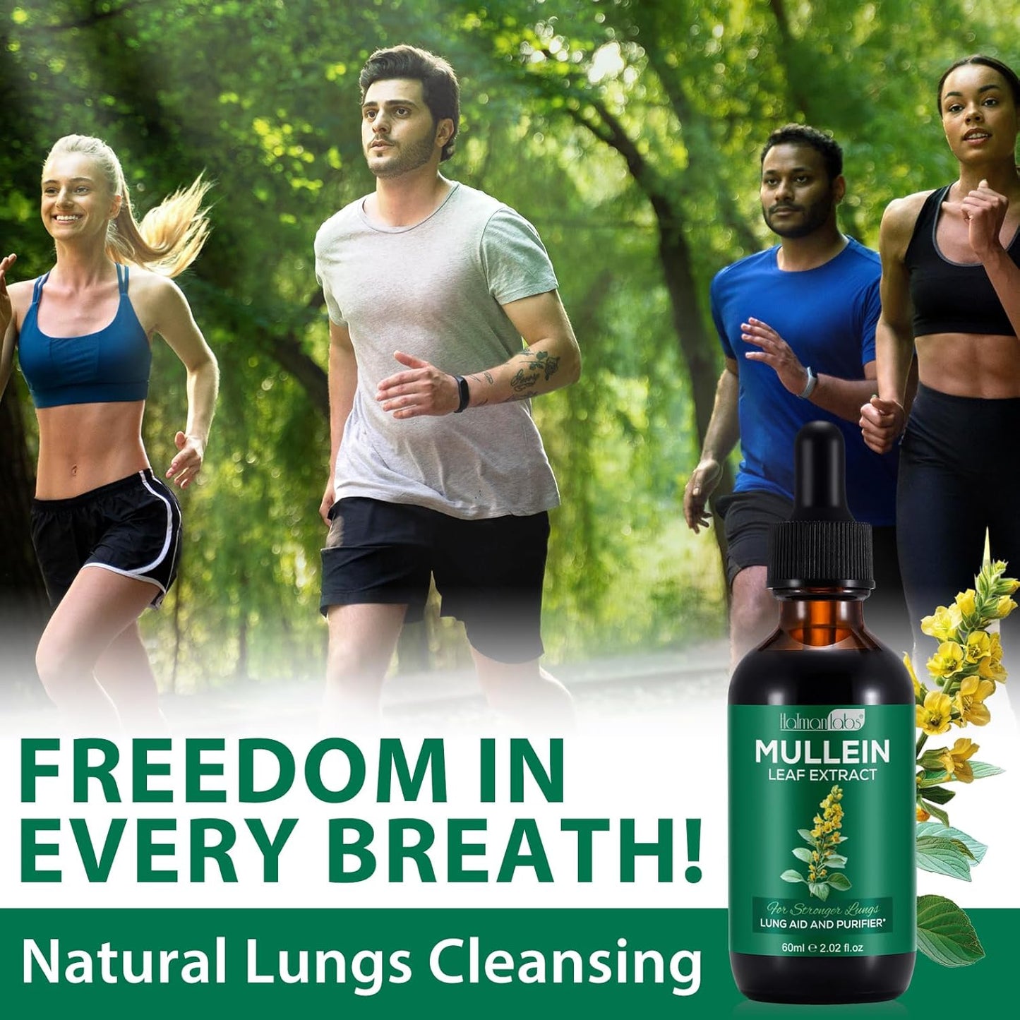 Organic Mullein Leaf Lung Cleanse Drops - Natural Lung Support Supplement - 4.04 Fl.Oz